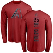 Men's Arizona Diamondbacks Adrian Del Castillo ＃25 Backer Long Sleeve T-Shirt - Red