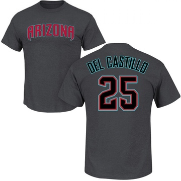 Men's Arizona Diamondbacks Adrian Del Castillo ＃25 Roster Name & Number T-Shirt - Charcoal