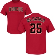 Men's Arizona Diamondbacks Adrian Del Castillo ＃25 Roster Name & Number T-Shirt Crimson