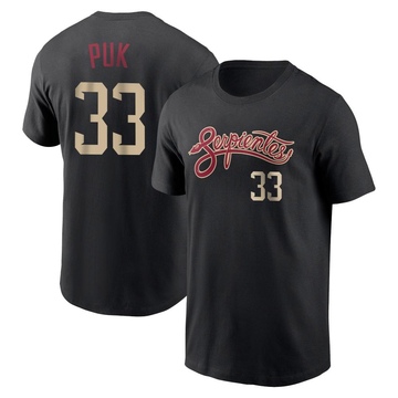 Men's Arizona Diamondbacks A.J. Puk ＃33 City Connect Name & Number T-Shirt - Black