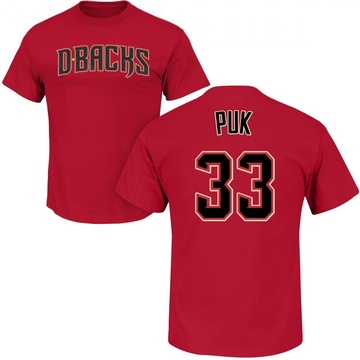 Men's Arizona Diamondbacks A.J. Puk ＃33 Roster Name & Number T-Shirt Crimson