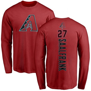 Men's Arizona Diamondbacks Andrew Saalfrank ＃27 Backer Long Sleeve T-Shirt - Red