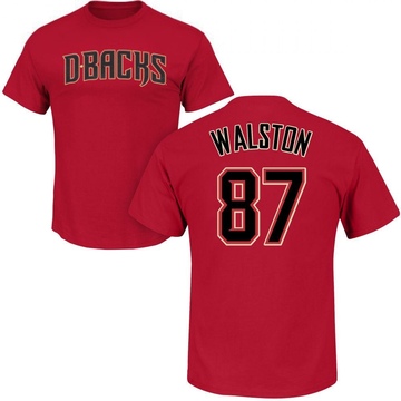 Men's Arizona Diamondbacks Blake Walston ＃87 Roster Name & Number T-Shirt Crimson