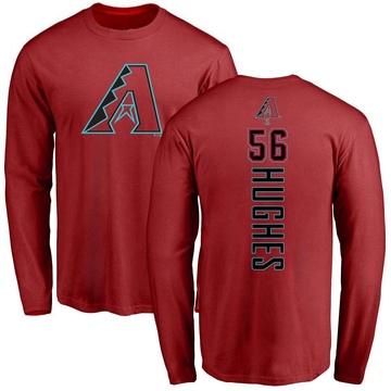 Men's Arizona Diamondbacks Brandon Hughes ＃56 Backer Long Sleeve T-Shirt - Red