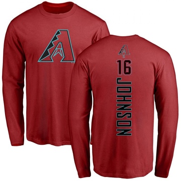 Men's Arizona Diamondbacks Brett Johnson ＃16 Backer Long Sleeve T-Shirt - Red