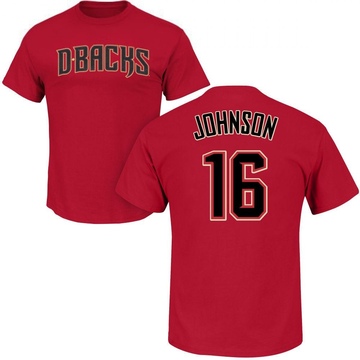 Men's Arizona Diamondbacks Brett Johnson ＃16 Roster Name & Number T-Shirt Crimson