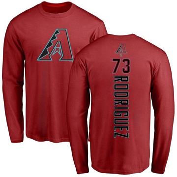 Men's Arizona Diamondbacks Chris Rodriguez ＃73 Backer Long Sleeve T-Shirt - Red