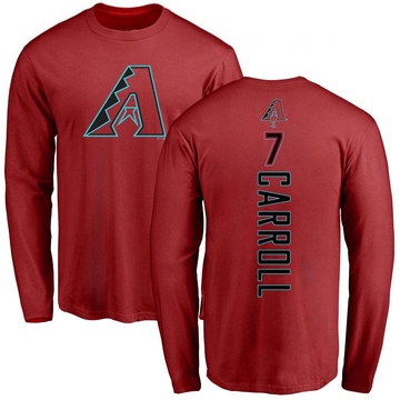 Men's Arizona Diamondbacks Corbin Carroll ＃7 Backer Long Sleeve T-Shirt - Red