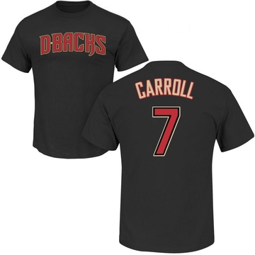 Men's Arizona Diamondbacks Corbin Carroll ＃7 Roster Name & Number T-Shirt - Black