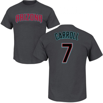 Men's Arizona Diamondbacks Corbin Carroll ＃7 Roster Name & Number T-Shirt - Charcoal