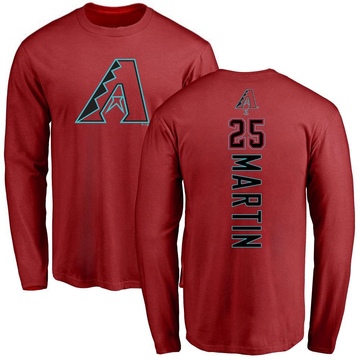 Men's Arizona Diamondbacks Corbin Martin ＃25 Backer Long Sleeve T-Shirt - Red