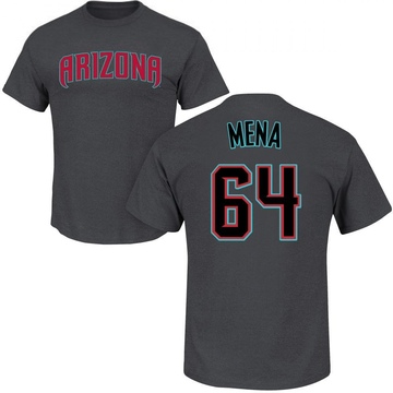 Men's Arizona Diamondbacks Cristian Mena ＃64 Roster Name & Number T-Shirt - Charcoal