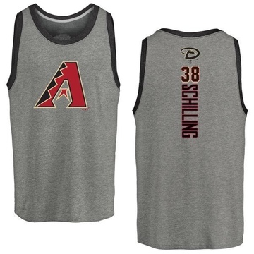 Men's Arizona Diamondbacks Curt Schilling ＃38 Backer Tank Top Ash