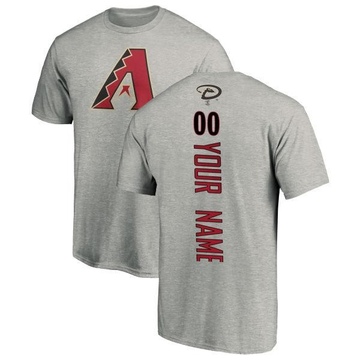 Men's Arizona Diamondbacks Custom ＃00 Backer T-Shirt Ash