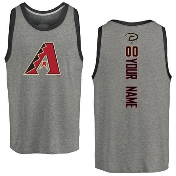 Men's Arizona Diamondbacks Custom ＃00 Backer Tank Top Ash