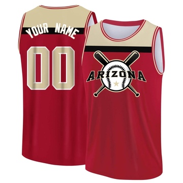 Men's Arizona Diamondbacks Custom ＃00 Legend Baseball Tank Top - Red/Yellow