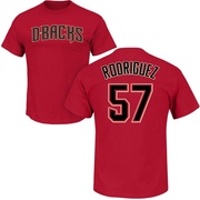 Men's Arizona Diamondbacks Eduardo Rodriguez ＃57 Roster Name & Number T-Shirt Crimson