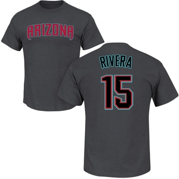 Men's Arizona Diamondbacks Emmanuel Rivera ＃15 Roster Name & Number T-Shirt - Charcoal