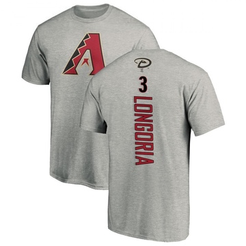 Men's Arizona Diamondbacks Evan Longoria ＃3 Backer T-Shirt Ash