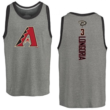 Men's Arizona Diamondbacks Evan Longoria ＃3 Backer Tank Top Ash