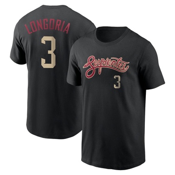 Men's Arizona Diamondbacks Evan Longoria ＃3 City Connect Name & Number T-Shirt - Black