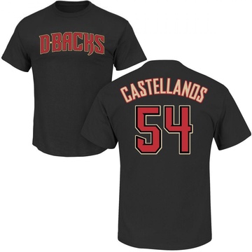 Men's Arizona Diamondbacks Humberto Castellanos ＃54 Roster Name & Number T-Shirt - Black