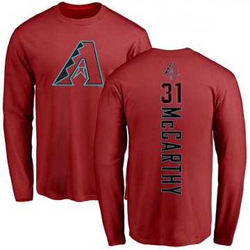 Men's Arizona Diamondbacks Jake McCarthy ＃31 Backer Long Sleeve T-Shirt - Red