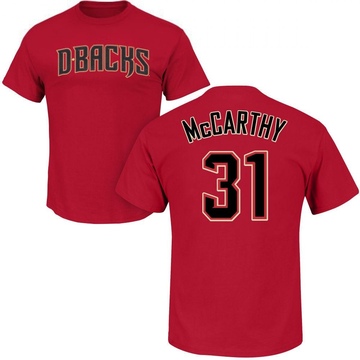 Men's Arizona Diamondbacks Jake McCarthy ＃31 Roster Name & Number T-Shirt Crimson