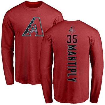 Men's Arizona Diamondbacks Joe Mantiply ＃35 Backer Long Sleeve T-Shirt - Red