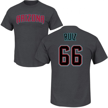 Men's Arizona Diamondbacks Jose Ruiz ＃66 Roster Name & Number T-Shirt - Charcoal