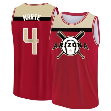 Men's Arizona Diamondbacks Ketel Marte ＃4 Legend Baseball Tank Top - Red/Yellow