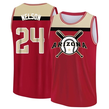 Men's Arizona Diamondbacks Kyle Nelson ＃24 Legend Baseball Tank Top - Red/Yellow