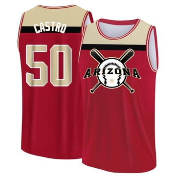 Men's Arizona Diamondbacks Miguel Castro ＃50 Legend Baseball Tank Top - Red/Yellow