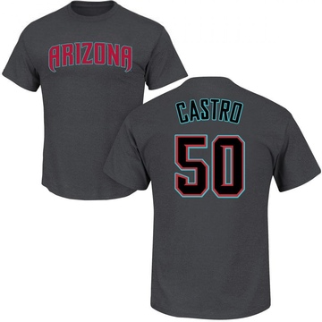 Men's Arizona Diamondbacks Miguel Castro ＃50 Roster Name & Number T-Shirt - Charcoal