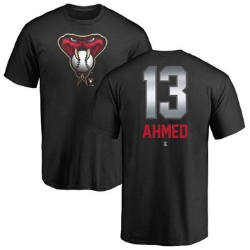 Men's Arizona Diamondbacks Nick Ahmed ＃13 Midnight Mascot T-Shirt - Black