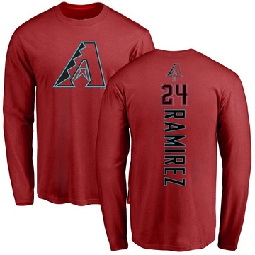 Men's Arizona Diamondbacks Noe Ramirez ＃24 Backer Long Sleeve T-Shirt - Red