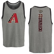 Men's Arizona Diamondbacks Peter Strzelecki ＃33 Backer Tank Top Ash