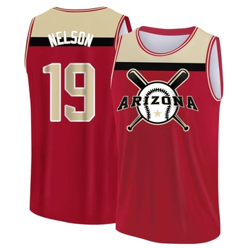 Men's Arizona Diamondbacks Ryne Nelson ＃19 Legend Baseball Tank Top - Red/Yellow