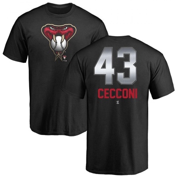 Men's Arizona Diamondbacks Slade Cecconi ＃43 Midnight Mascot T-Shirt - Black