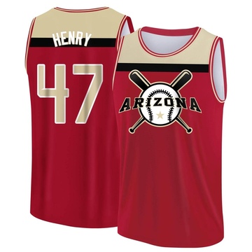 Men's Arizona Diamondbacks Tommy Henry ＃47 Legend Baseball Tank Top - Red/Yellow