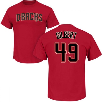 Men's Arizona Diamondbacks Tyler Gilbert ＃49 Roster Name & Number T-Shirt Crimson