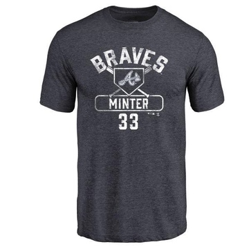 Men's Atlanta Braves A.J. Minter ＃33 Base Runner T-Shirt - Navy