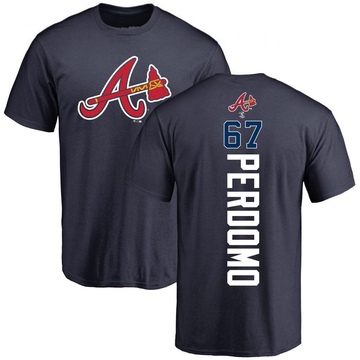 Men's Atlanta Braves Angel Perdomo ＃67 Backer T-Shirt - Navy