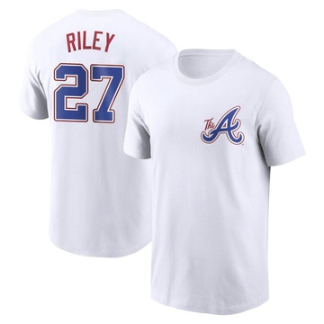 Men's Atlanta Braves Austin Riley ＃27 2023 City Connect Name & Number T-Shirt - White