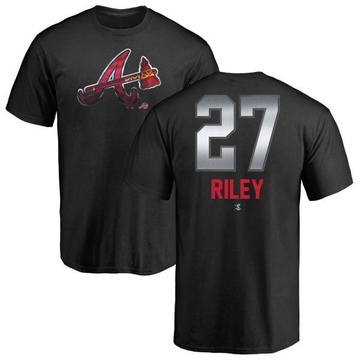 Men's Atlanta Braves Austin Riley ＃27 Midnight Mascot T-Shirt - Black