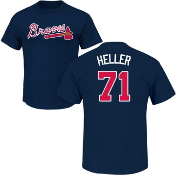 Men's Atlanta Braves Ben Heller ＃71 Roster Name & Number T-Shirt - Navy