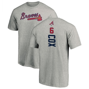 Men's Atlanta Braves Bobby Cox ＃6 Backer T-Shirt Ash