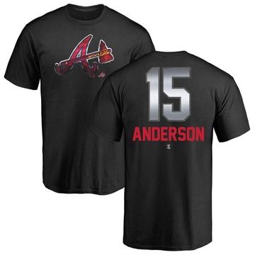 Men's Atlanta Braves Brian Anderson ＃15 Midnight Mascot T-Shirt - Black