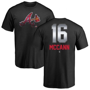 Men's Atlanta Braves Brian McCann ＃16 Midnight Mascot T-Shirt - Black