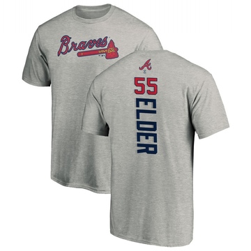 Men's Atlanta Braves Bryce Elder ＃55 Backer T-Shirt Ash